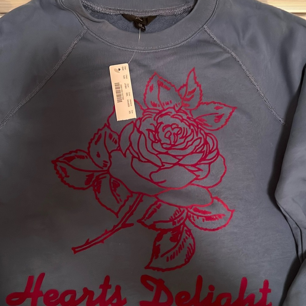 J.crew new tag Hearts Delight sweatshirt xs
